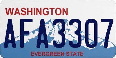 WA license plate AFA3307