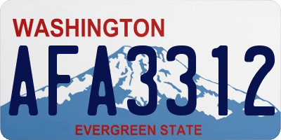 WA license plate AFA3312