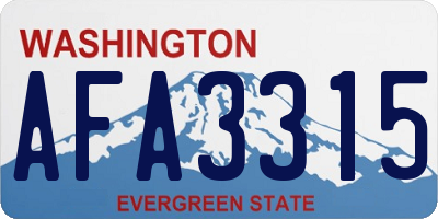 WA license plate AFA3315