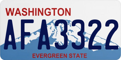 WA license plate AFA3322