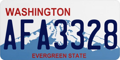 WA license plate AFA3328