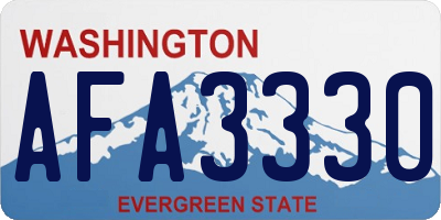 WA license plate AFA3330