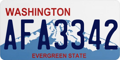 WA license plate AFA3342