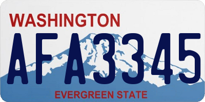 WA license plate AFA3345