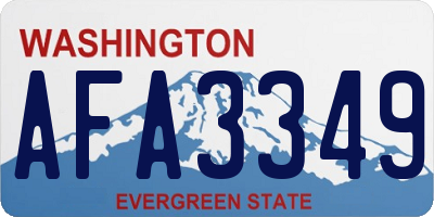 WA license plate AFA3349