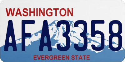 WA license plate AFA3358