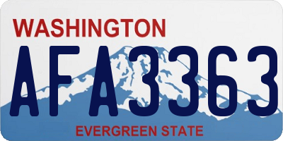WA license plate AFA3363