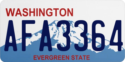 WA license plate AFA3364