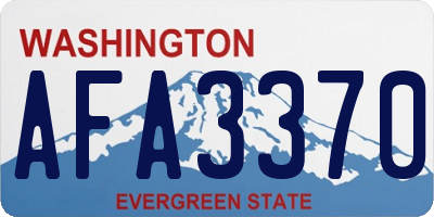 WA license plate AFA3370