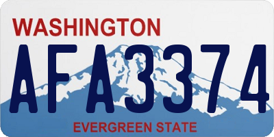 WA license plate AFA3374