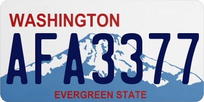 WA license plate AFA3377