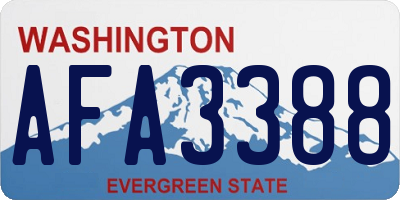 WA license plate AFA3388