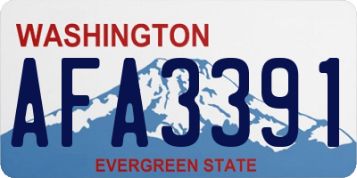WA license plate AFA3391