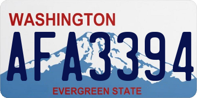 WA license plate AFA3394