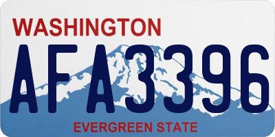 WA license plate AFA3396