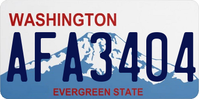 WA license plate AFA3404