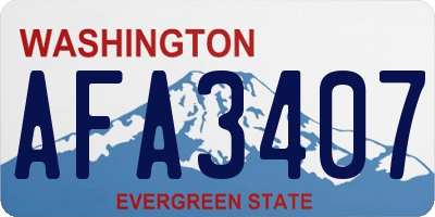 WA license plate AFA3407