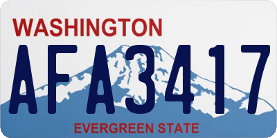 WA license plate AFA3417
