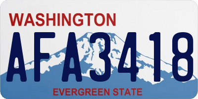 WA license plate AFA3418