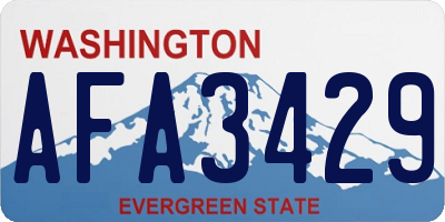 WA license plate AFA3429