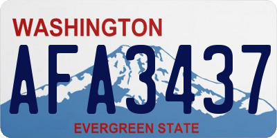 WA license plate AFA3437