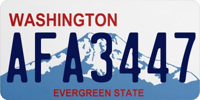 WA license plate AFA3447