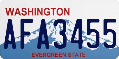 WA license plate AFA3455