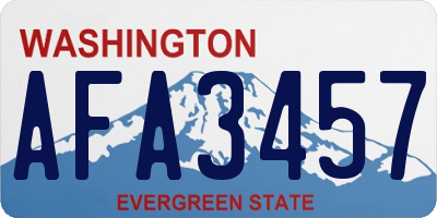 WA license plate AFA3457