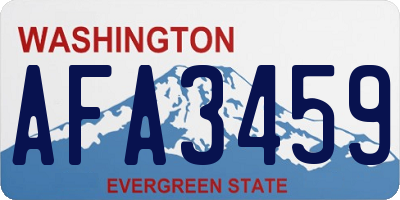 WA license plate AFA3459