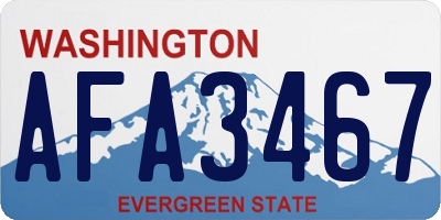 WA license plate AFA3467