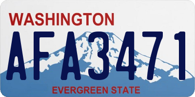 WA license plate AFA3471