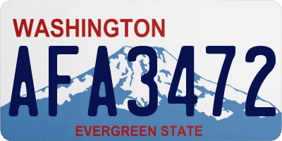 WA license plate AFA3472