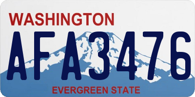 WA license plate AFA3476