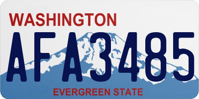 WA license plate AFA3485