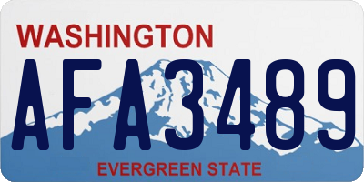 WA license plate AFA3489