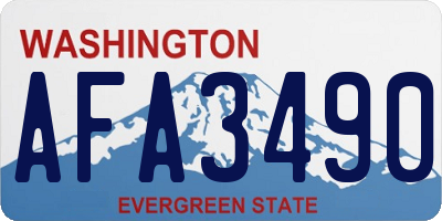 WA license plate AFA3490