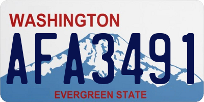 WA license plate AFA3491