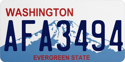 WA license plate AFA3494