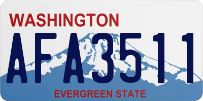 WA license plate AFA3511
