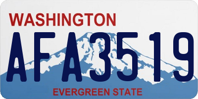 WA license plate AFA3519