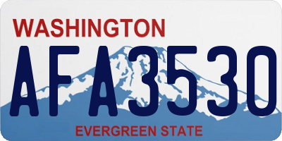 WA license plate AFA3530