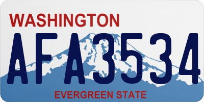 WA license plate AFA3534
