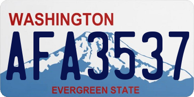 WA license plate AFA3537