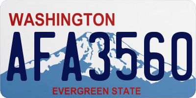 WA license plate AFA3560