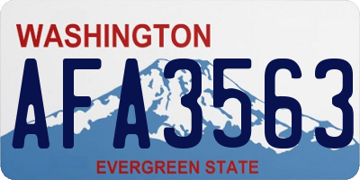 WA license plate AFA3563