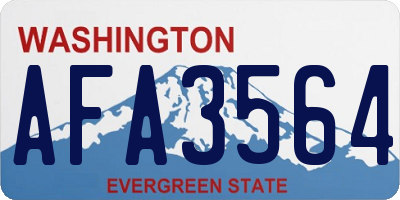 WA license plate AFA3564