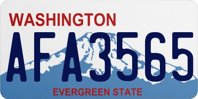 WA license plate AFA3565