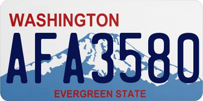 WA license plate AFA3580