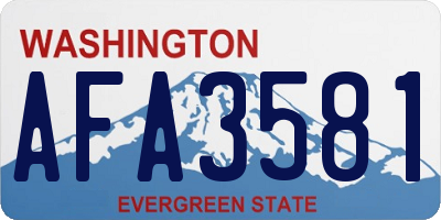 WA license plate AFA3581