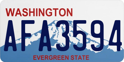 WA license plate AFA3594